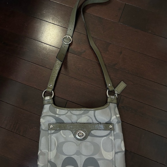 Coach Gray and Olive Crossbody Bag - Picture 1 of 5
